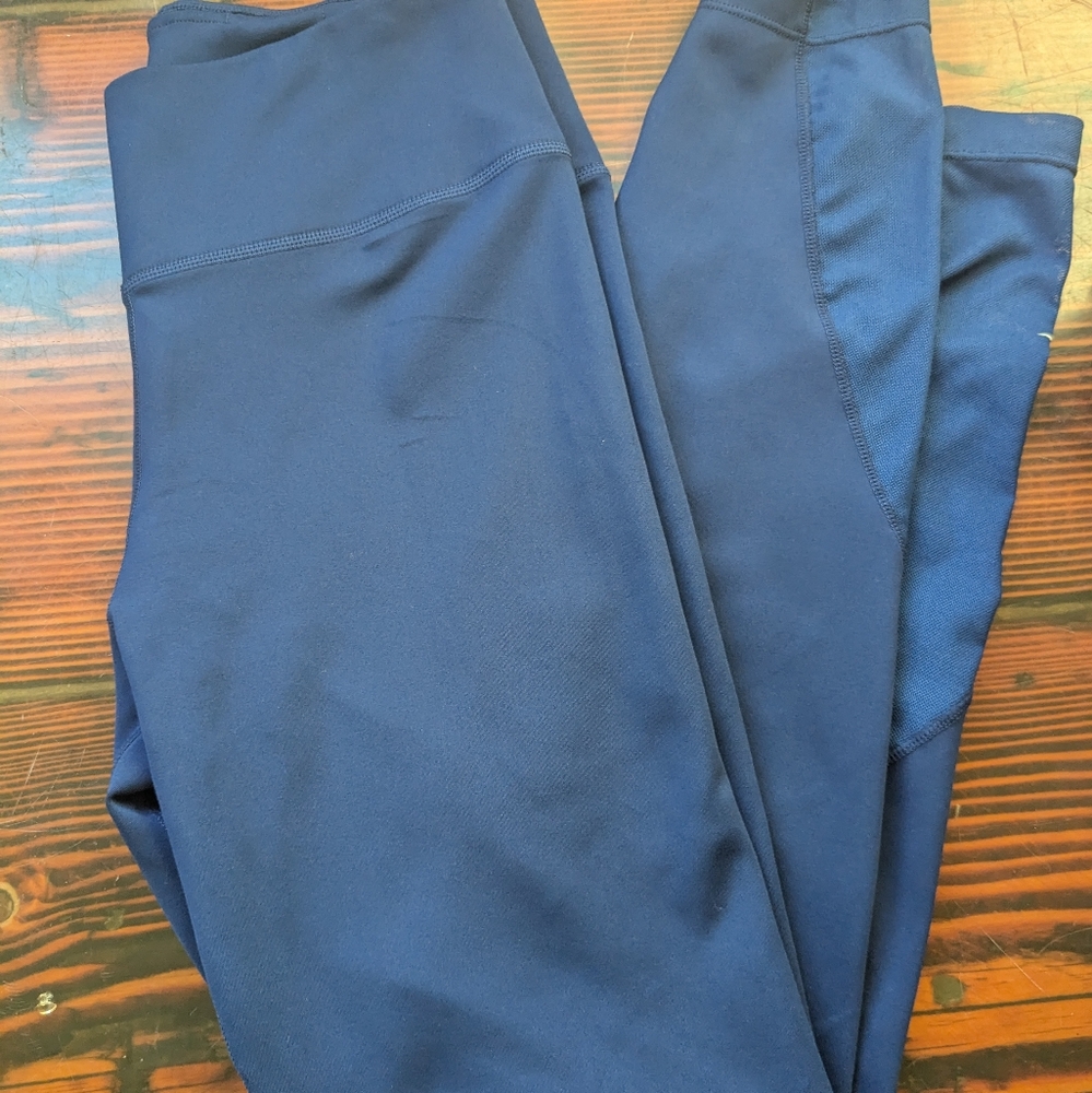 Nike Blue Colorblock Mesh Panel Leggings